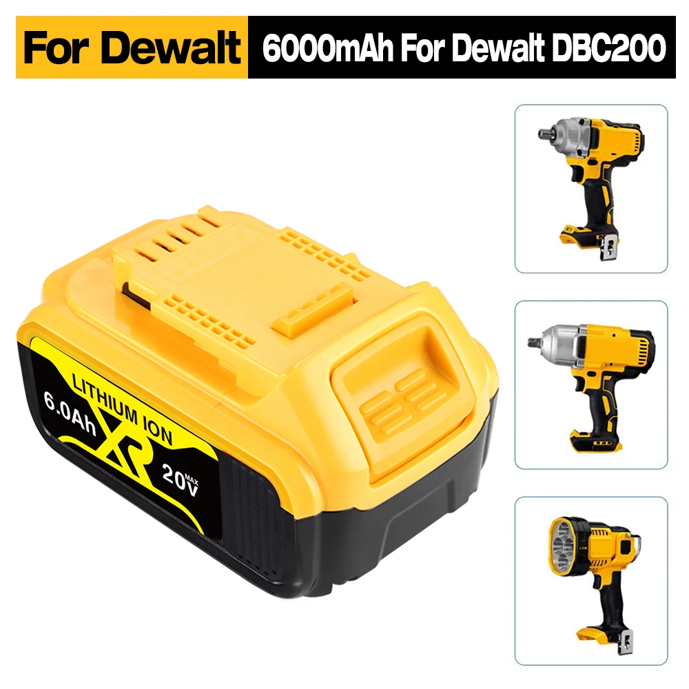 

2022 upgrade 6000mAh 18V/20V for DeWalt power tool battery DCB180 DCB181 DCB182 DCB201 DCB201-2 DCB200 DCB200-2 DCB204-2