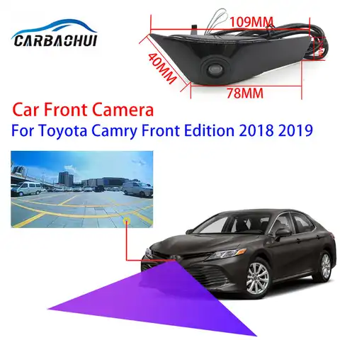 CCD HD функция ночного видения для Toyota Camry Front Edition 2018 2019, устанавливается под логотипом автомобиля, водонепроницаемый