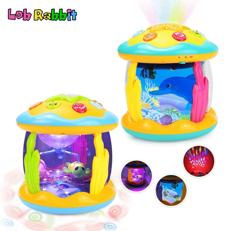 

Montessori Baby Toy Music Instruments Rotary Light Music Projection Ocean Hand Drum Kids Educational Toys Gifts 1 3 Year Toddler