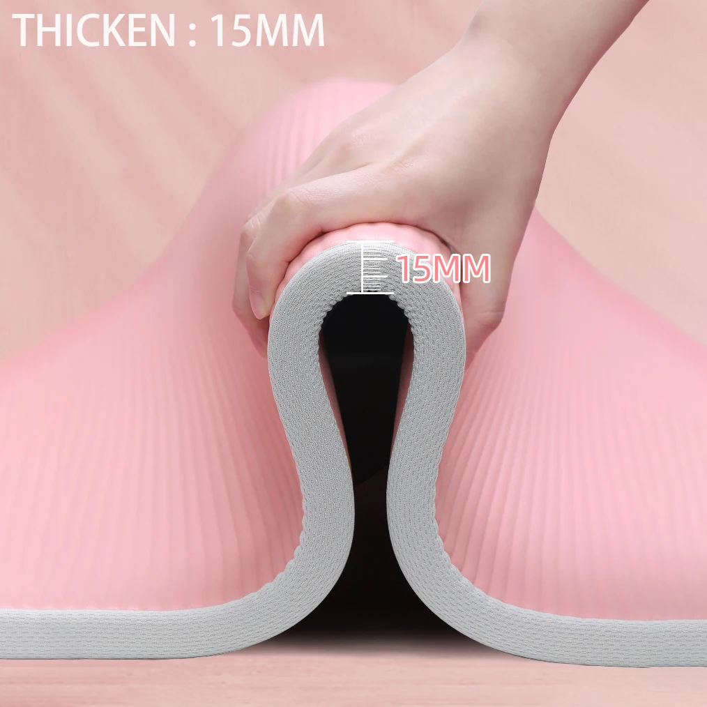 Коврик для йоги толщиной 10/15 мм нескользящий матовый спортивный