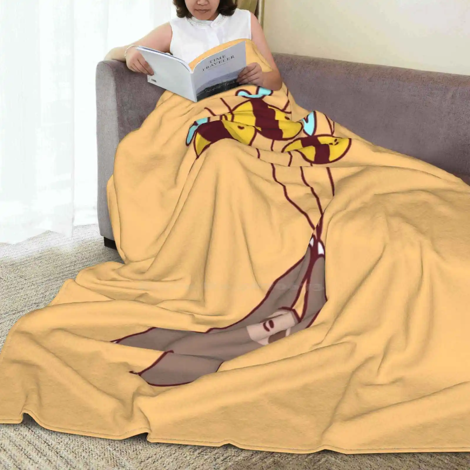 Ленивец и шмели трендовый стиль забавное модное мягкое покрывало мраморные