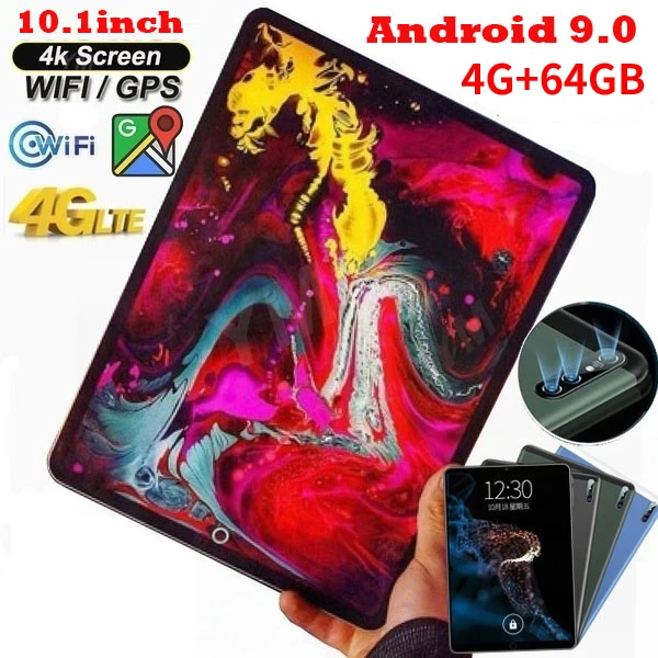 

Планшет на Android 9,0, экран 10,1 дюйма, 4 Гб + 64 ГБ