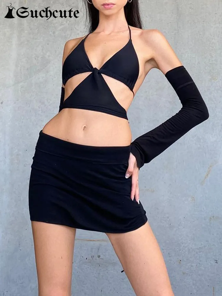 

Кроп-Топ женский с рукавом-крылышком, V-образным вырезом