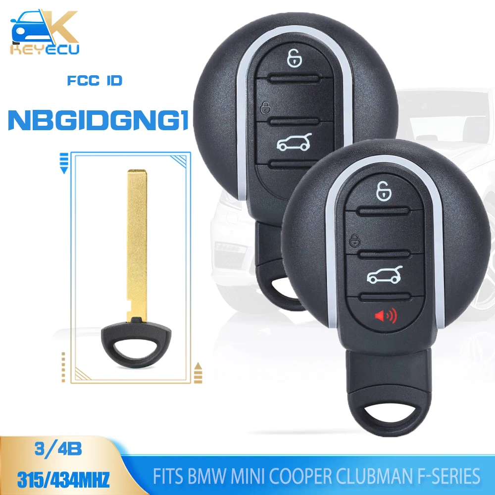 

KEYECU FCC ID:NBGIDGNG1Aftermarket смарт-телефон 3B /4B 315 МГц/433 МГц для BMW MINI Cooper 2013 2014 2015 2016 2017