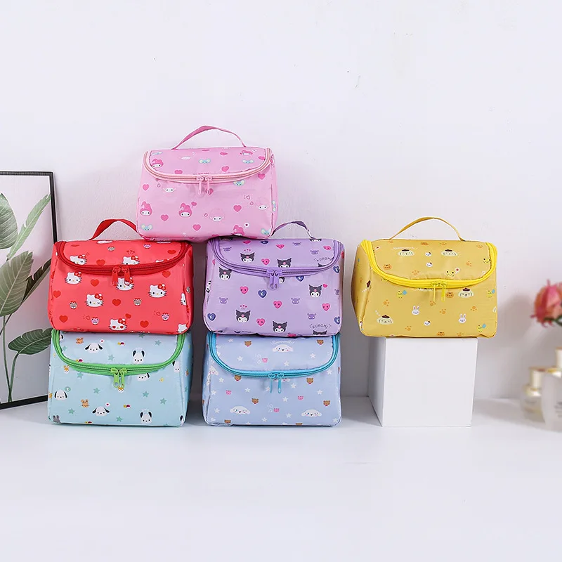 

2022 Sanrio Storage Bag Kawaii HelloKitty Mymelody Pachacco Cartoon Travel Portable Portable Makeup Bag Cute Girl Shopping Bag