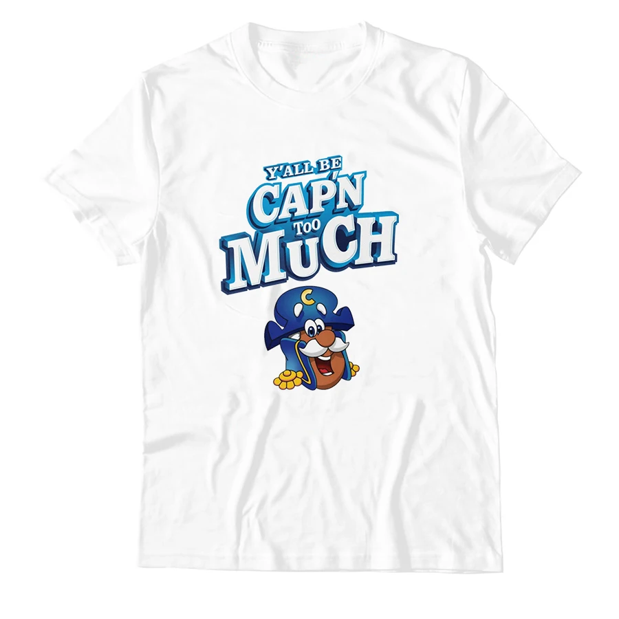 

Ya'll Be Cap'n Too Much Short-Sleeve T-Shirt Men Camping Family Vacations Tops Outdoor Tee Unisex Soft Style Graphic T-shirt