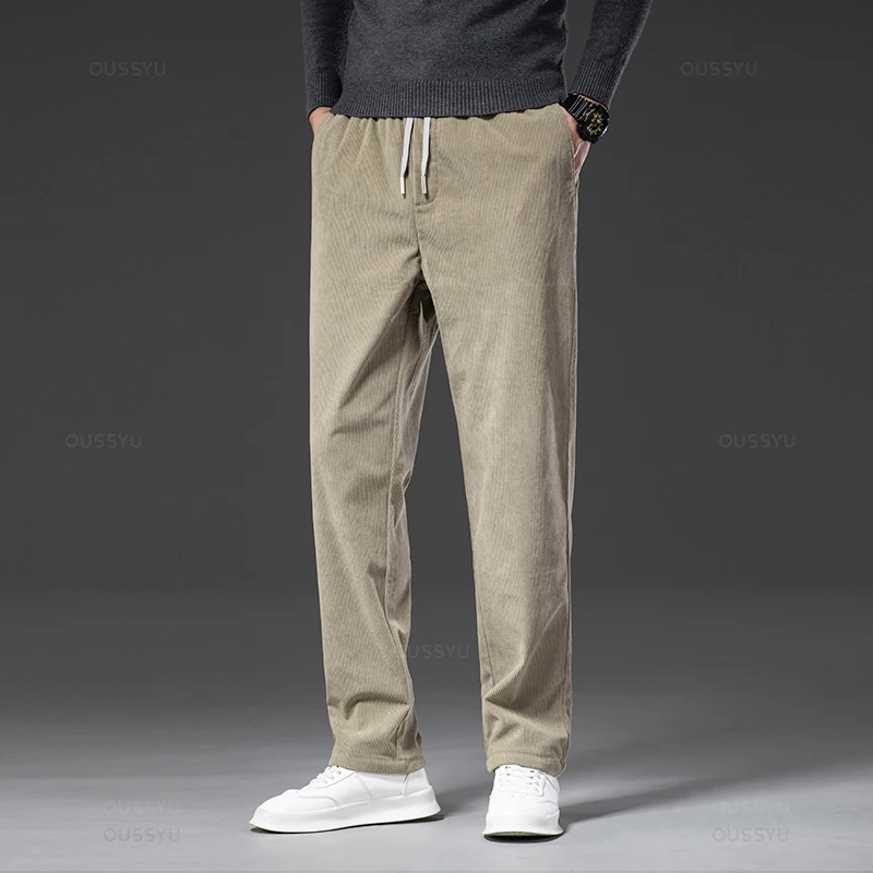 Брюки мужские вельветовые теплые деловые мешковатые прямые повседневные брюки