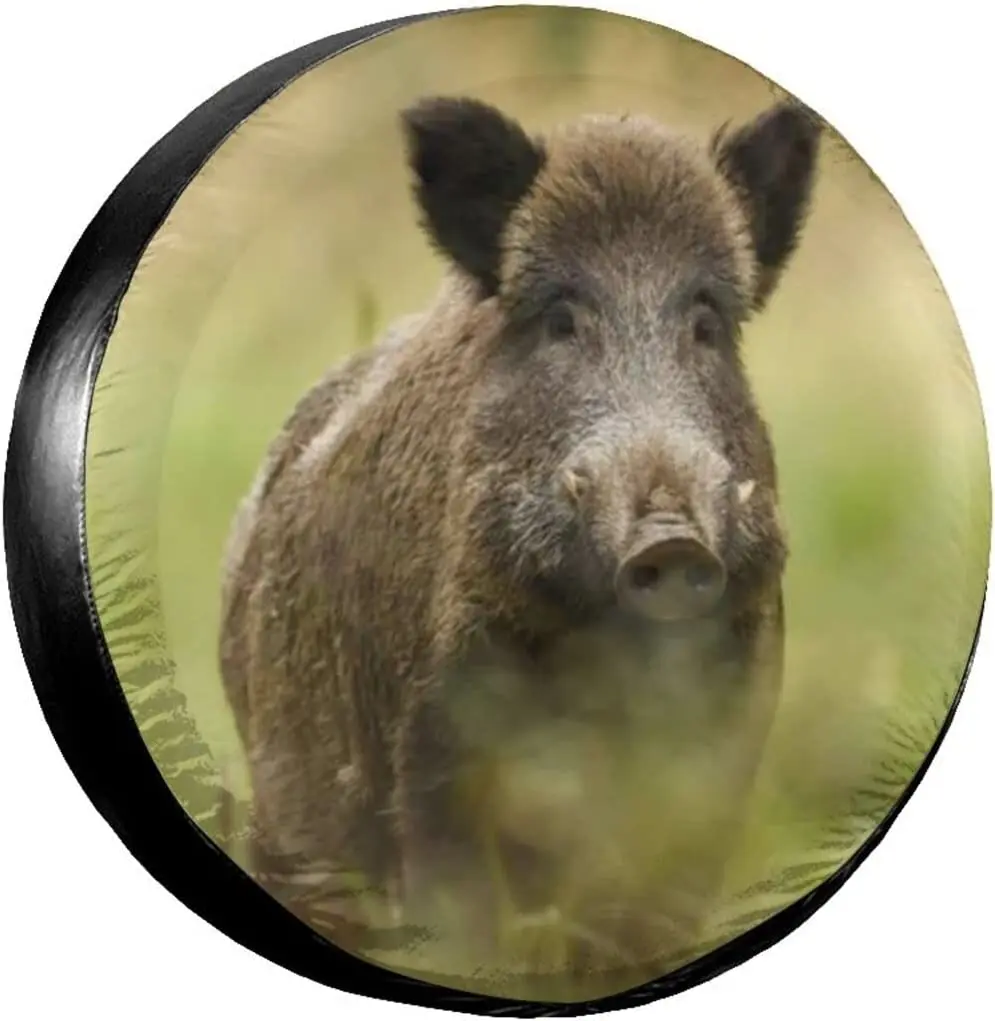 

Spare Tire Cover Universal Tires Cover Black Boar Car Tire Cover Wheel Weatherproof and Dust-Proof UV Sun Tire Cover (Fi