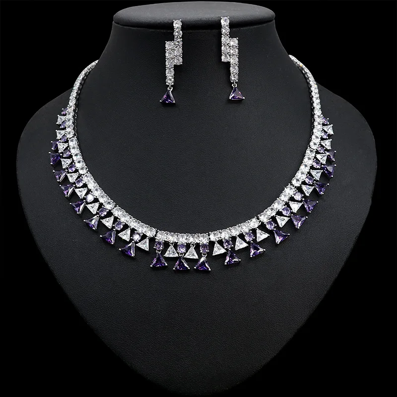 

Shiny Cubic Zirconia Nigerian African Luxury Bridal Wedding Party Jewelr Women Dress Accessories