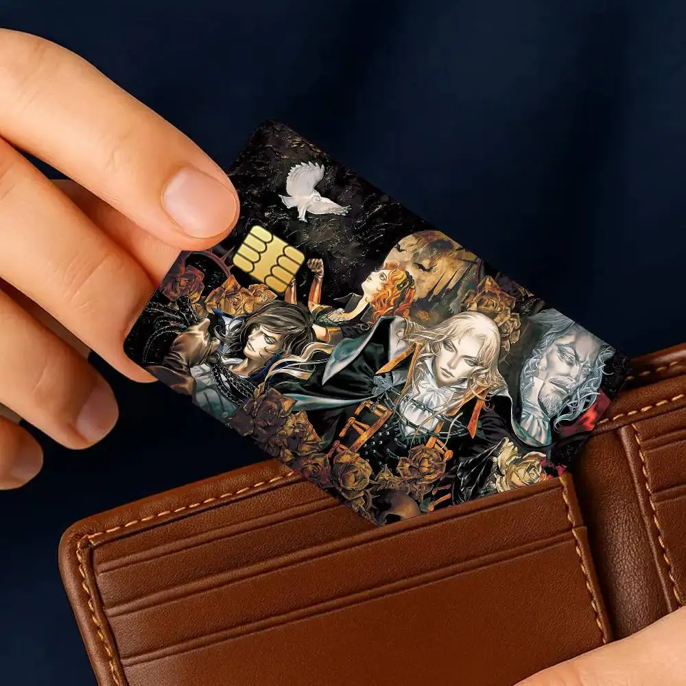 Фото Игра Castlevania Симфония ночи, наклейки для кредитных карт, кожа для банковского автобуса, метро, 4 шт., чехол, пленка, подарок №3