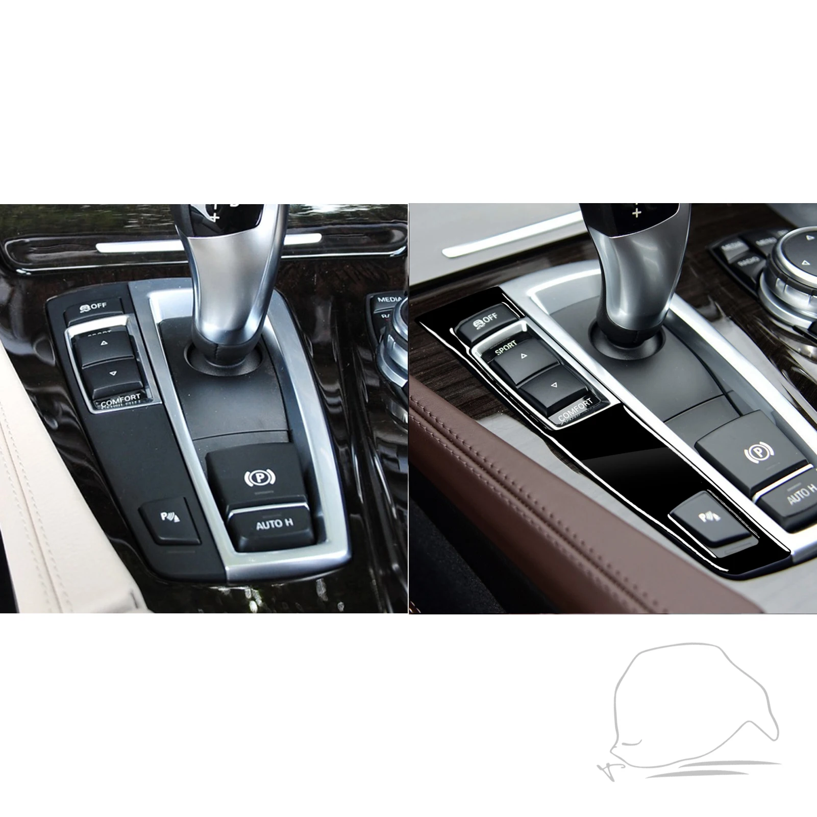 Фото Черная декоративная панель переключения передач для BMW 5 Series F10 2011-2017 №4