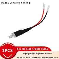 1pcs h1 led conversion wiring connector cable holder adapter for led headlight bulbs h1 socket 1 pin convert to 2 pins wire