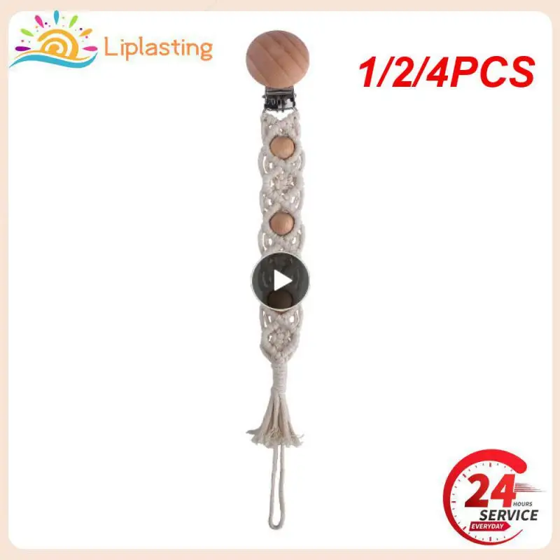 

1/2/4 шт. винтажный простой зажим для соски-пустышки, Детская Хлопковая цепочка с кисточкой для новорожденного, Прорезыватель для зубов, жевательная игрушка, ручная работа