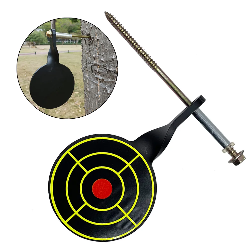 

1pc Spinner Target With 10pc Stickers Heavy Duty Metal Spinning Reset Target With Paper For Paintball Shooting Hunting Trainning