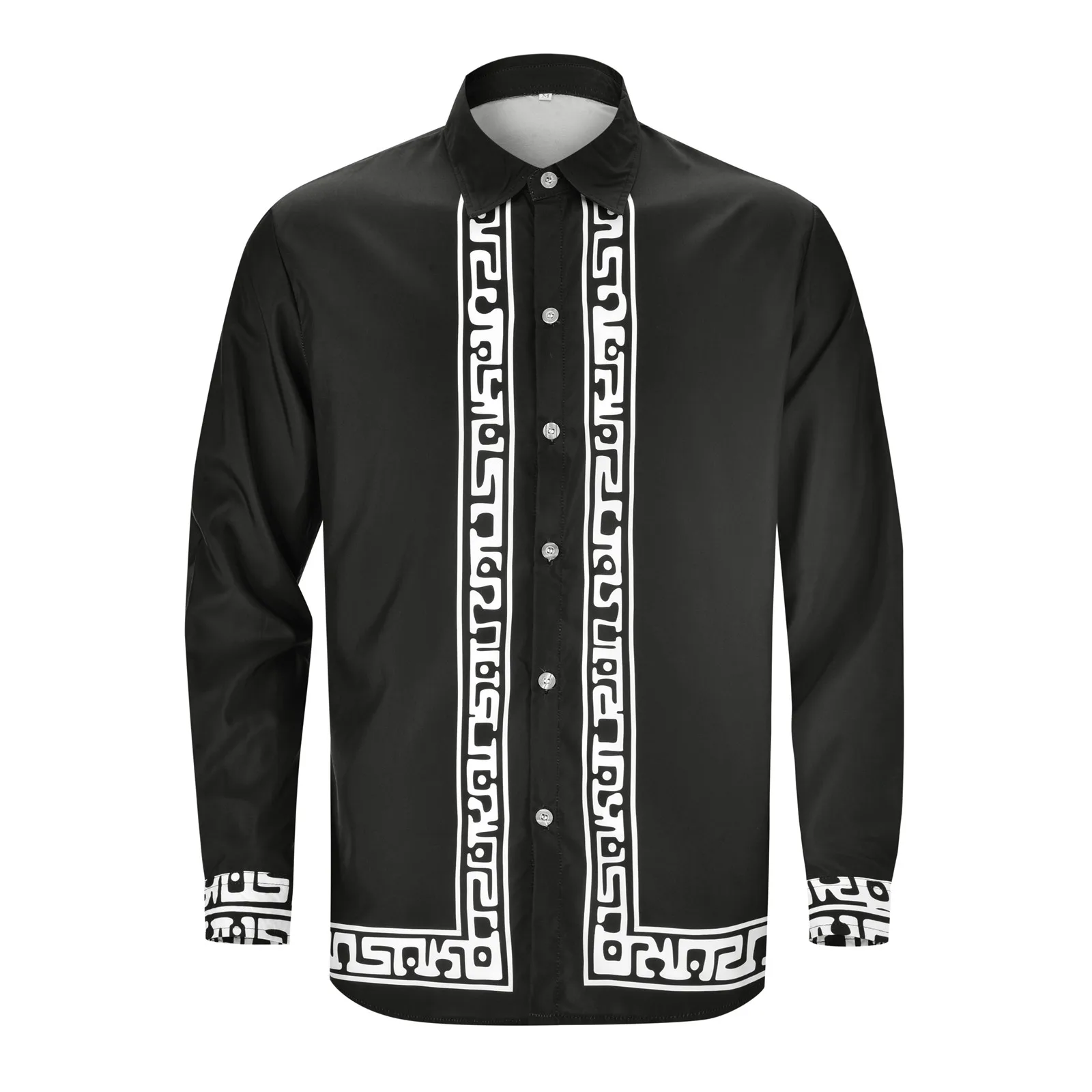 

Men's Fashion Street New Casual Trend Pattern Long Sleeve 3D Digital Printed Shirt Large Size Shirt Korean Fashion slim fit