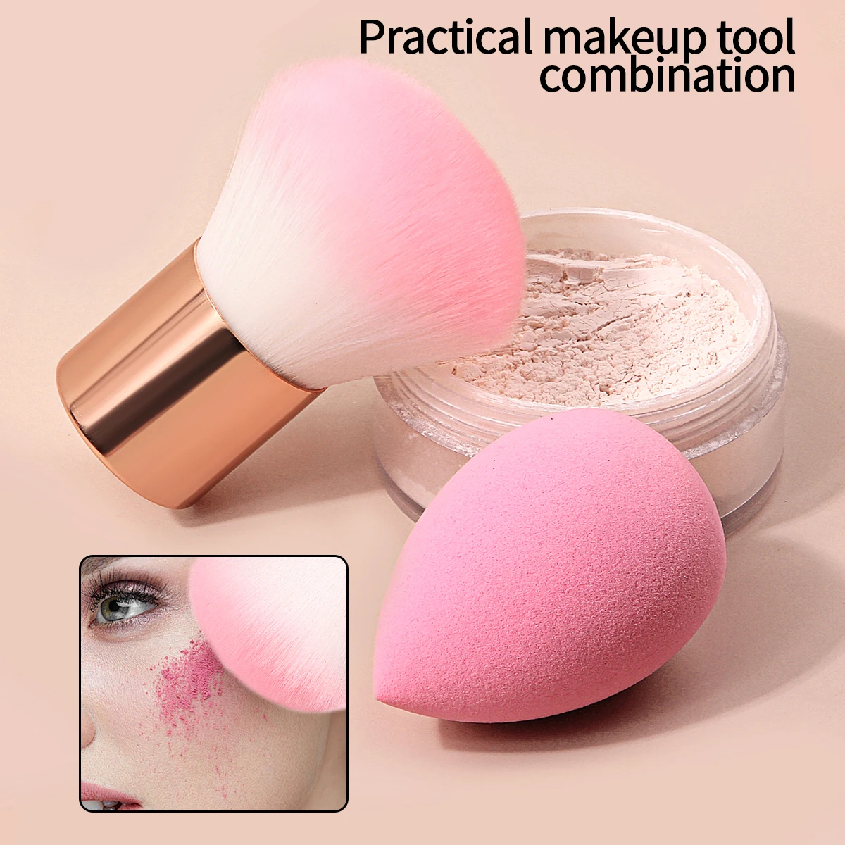 2 шт. большая щётка-румяна для сухой и влажной пудры