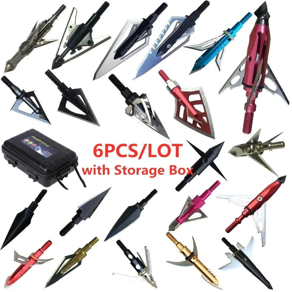

6Pcs/Set Hunting Arrow Heads High Carbon Steel Arrowheads Broadheads Tips Arrow Points Archery for Compound Bow Crossbow Recurve
