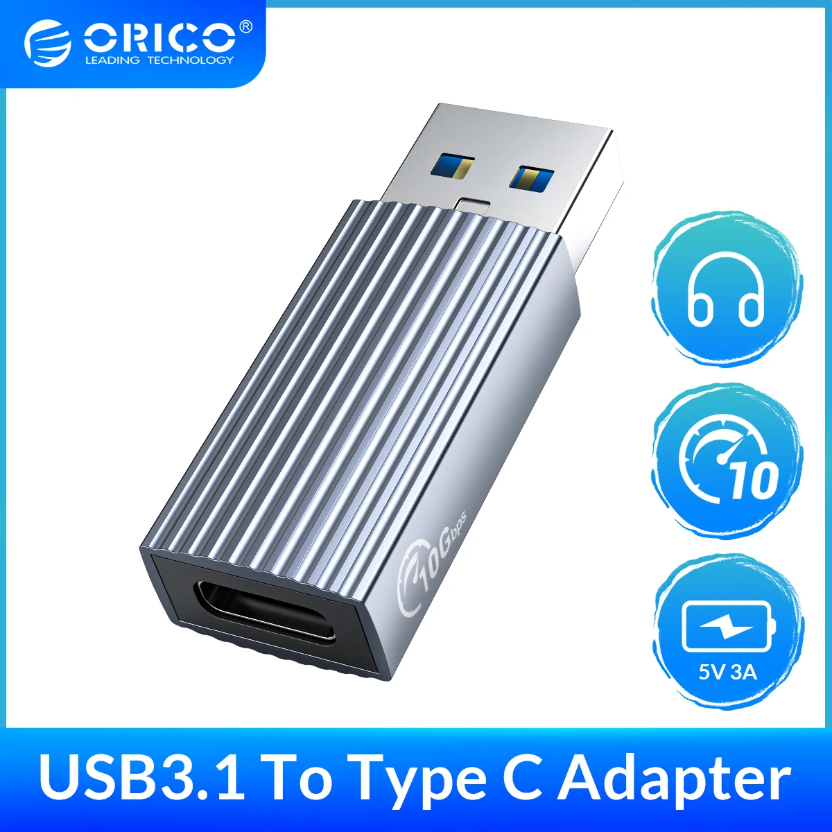 

Переходник ORICO с USB 3,1 на USB Type-C, 10 Гбит/с