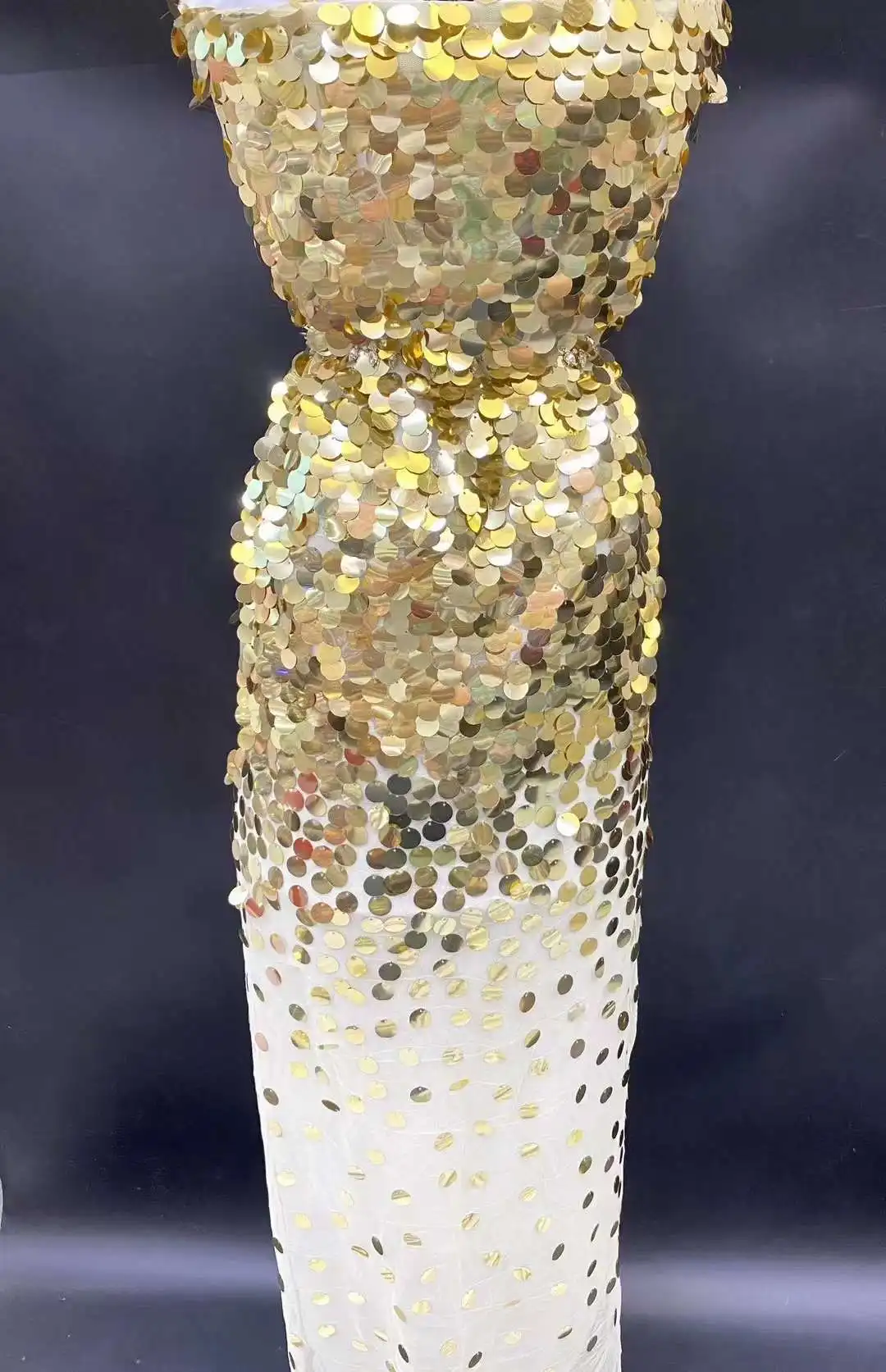 

Высококачественная блестящая французская кружевная ткань 12H-82411, вышитая африканская с большими круглыми блестками для женщин, женское блестящее платье