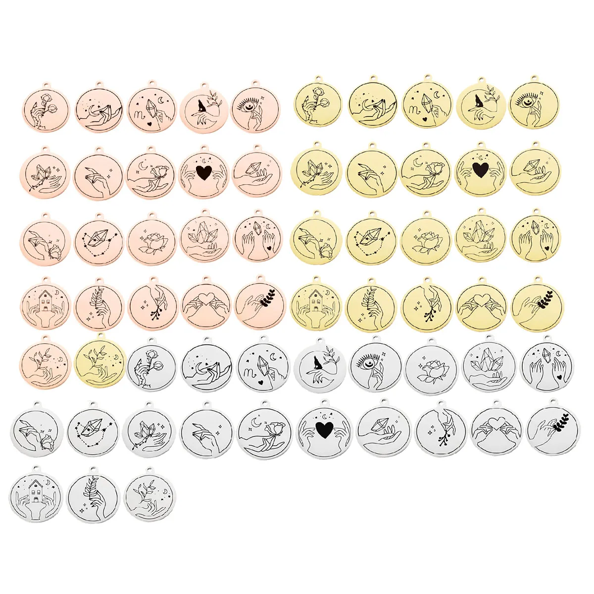 5 шт./лот 25 мм круглый лазерный красивый подарок на день рождения подвески в виде