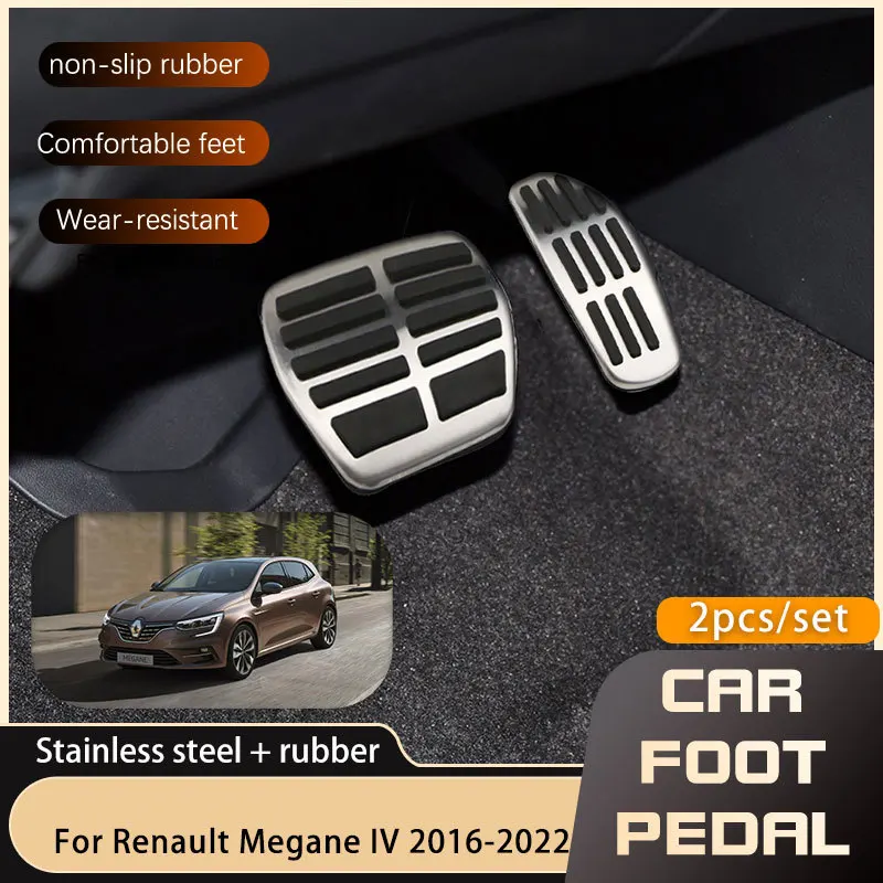Автомобильные педали AT MT для Renault Megane IV 2016 2017 2018 2019 2020 2021 2022, газовый топливный тормоз, нержавеющая сталь, Нескользящие педали Автомобильные педали AT MT для Renault Megane IV 2016 2017 2018 2019 2020 2021 2022, газовый топливный тормоз, нержавеющая сталь, Нескользящие педали