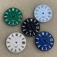 28 5mm green luminous watch dial for nh35nh364r7s movement dial wave stripe modified part watch accessories