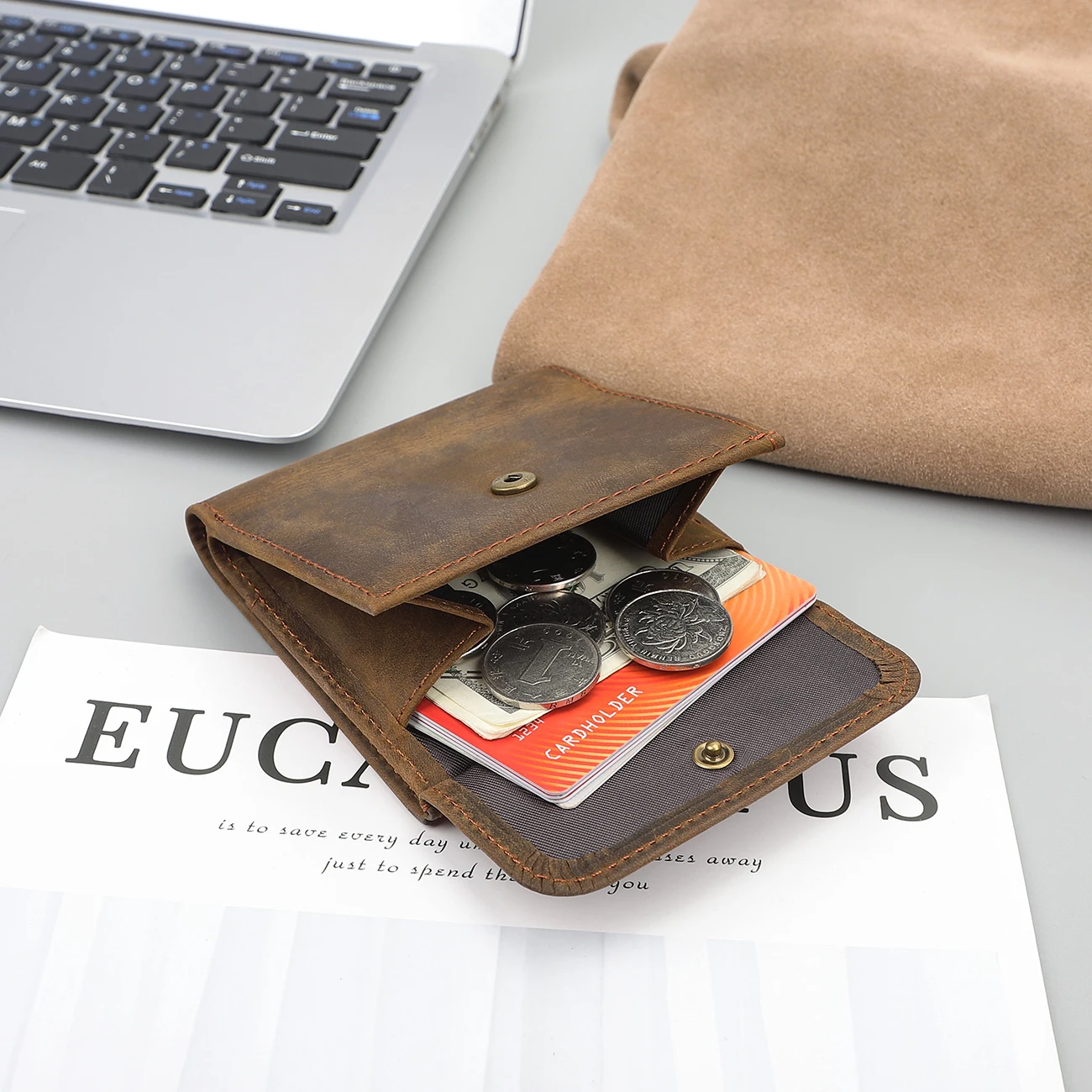 Men Wallet Genuine Leather Small Wallets Male Designer Luxury Brand Short Purse with Coin Pocket Card Holder Hasp Wallets Clutch