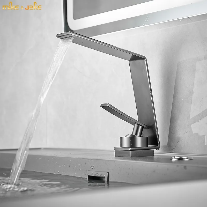 

Gunmetal gray basin mixer tap bathroom faucet hot and cold basin sink faucet water tap black mixer bathroom gray tap