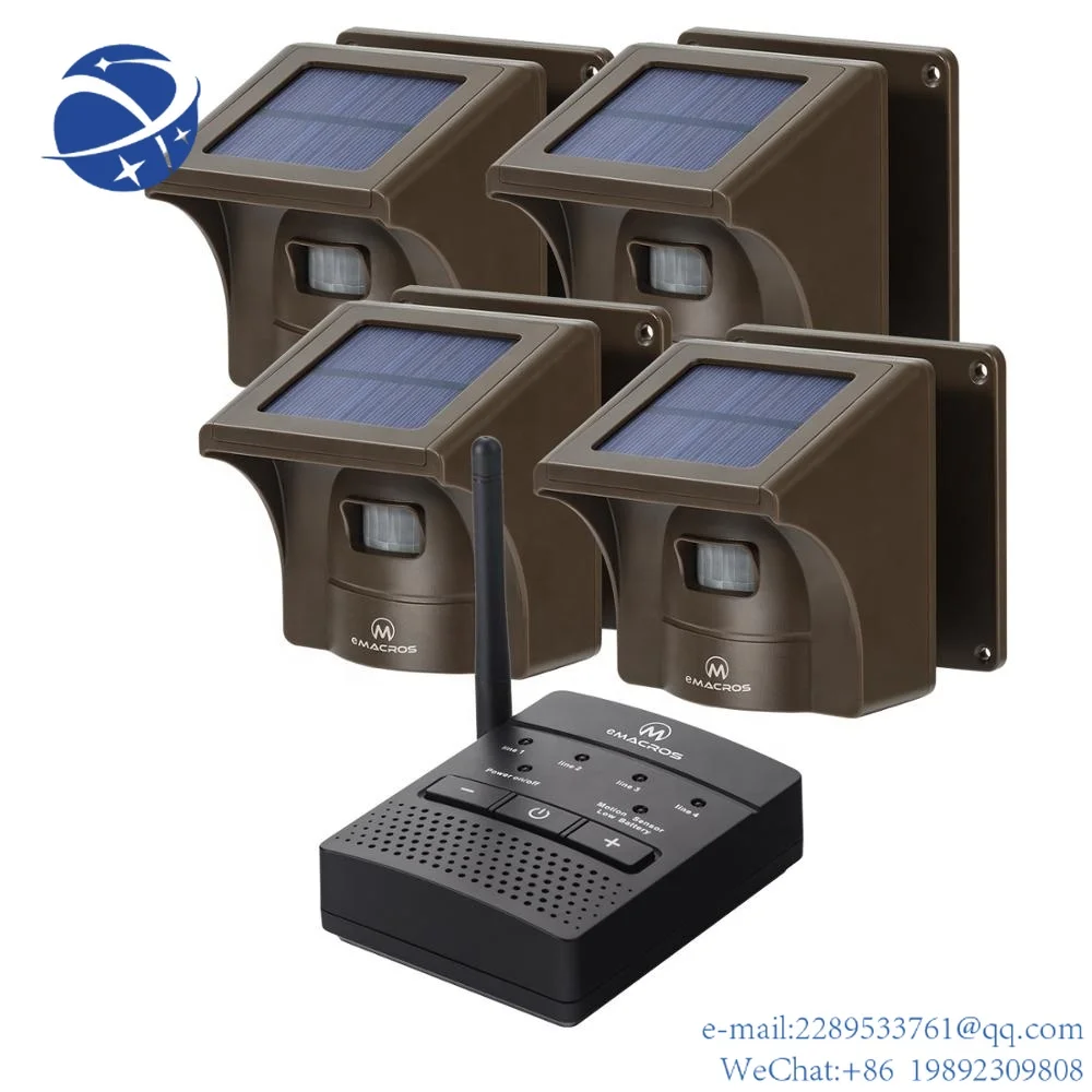 

YYHC eMACROS Long Range Solar Driveway Alarm Outdoor Weather Resistant Motion Sensor & Detector
