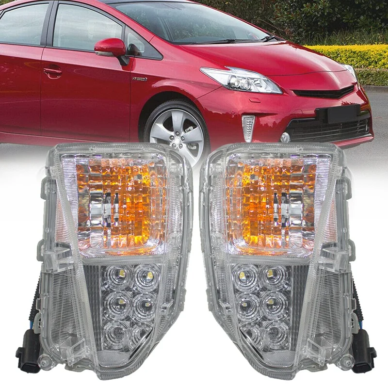 

Светодиодная передняя лампа указателя поворота DRL дневные ходовые огни для 2012-2015 Toyota Prius Facelift XW30 81511-47060 81521-47060