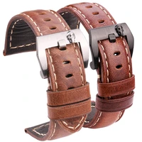 genuine leather watch band bracelet vintage women men cowhide watchband strap 20mm 22mm 24mm black dark brown red belt