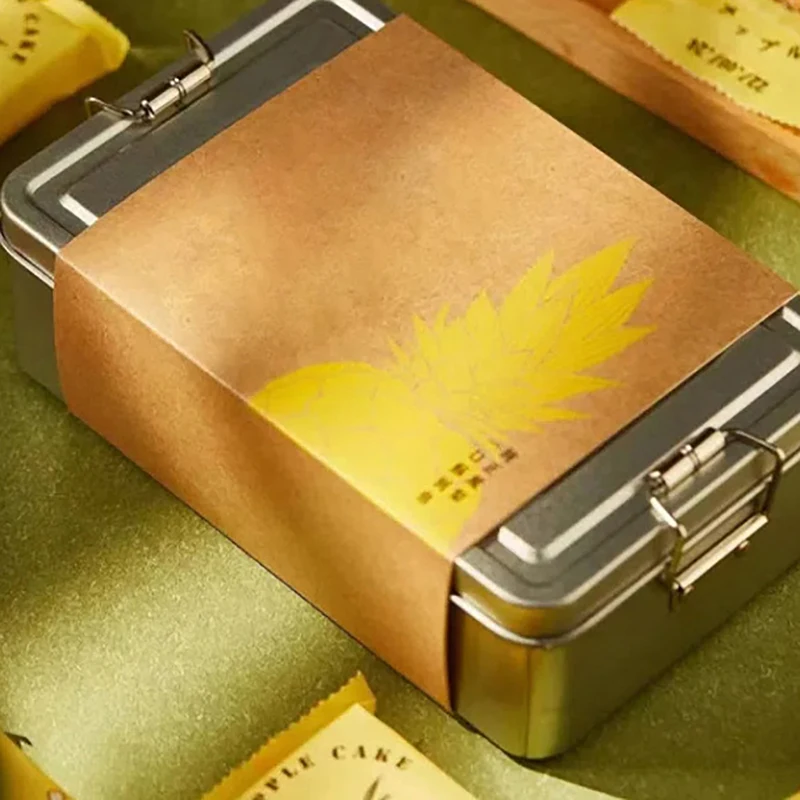 Прямоугольная жестяная коробка для форм печенья с крышкой пылезащитная дома