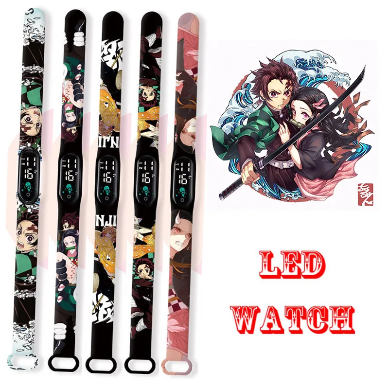

Anime Demon Slayer Children's Watch Cartoon Action Figure LED Touch Waterproof Electronic Kids Sports Watch Birthday Gifts