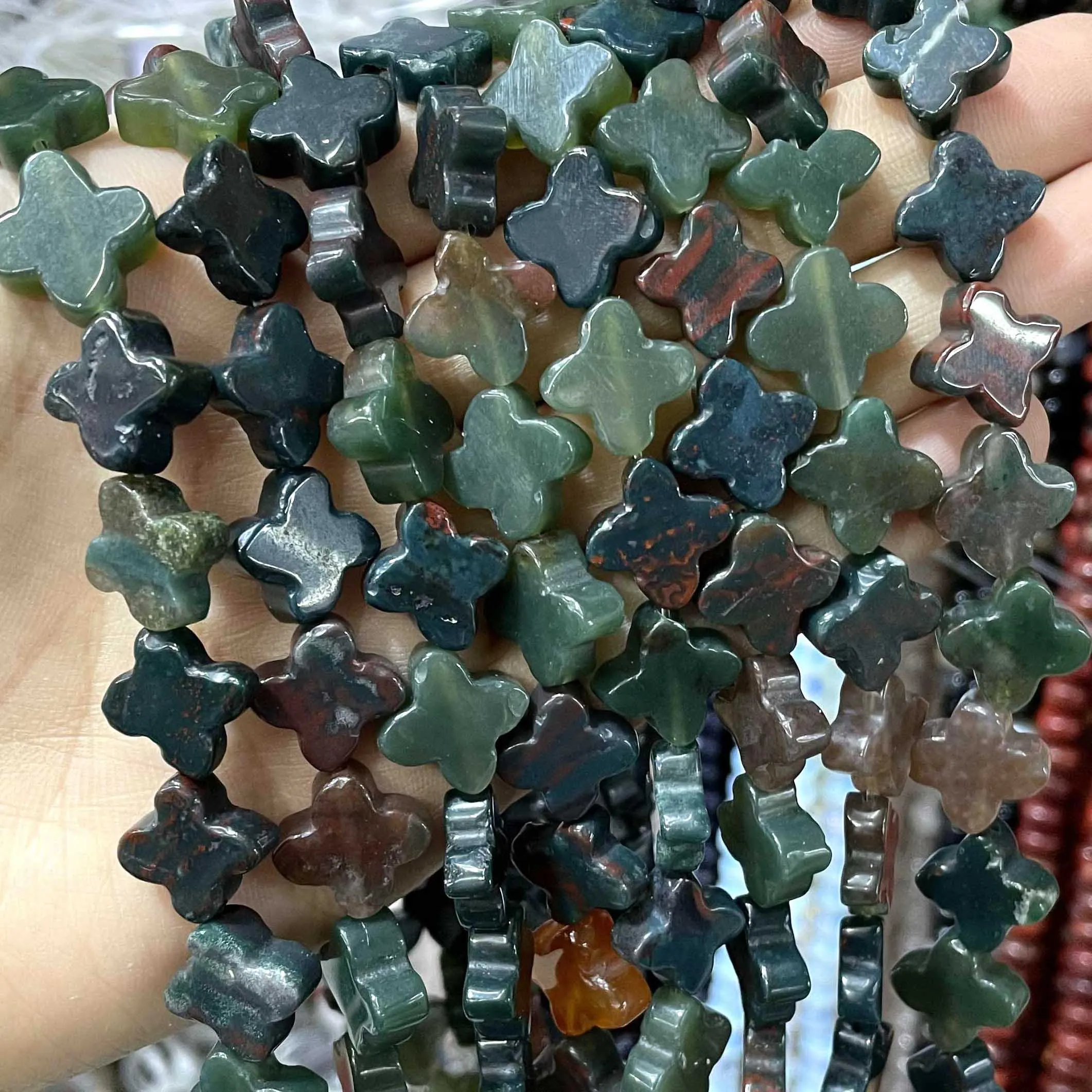 Натуральный камень в форме клевера агаты кварц яшма разделитель свободные