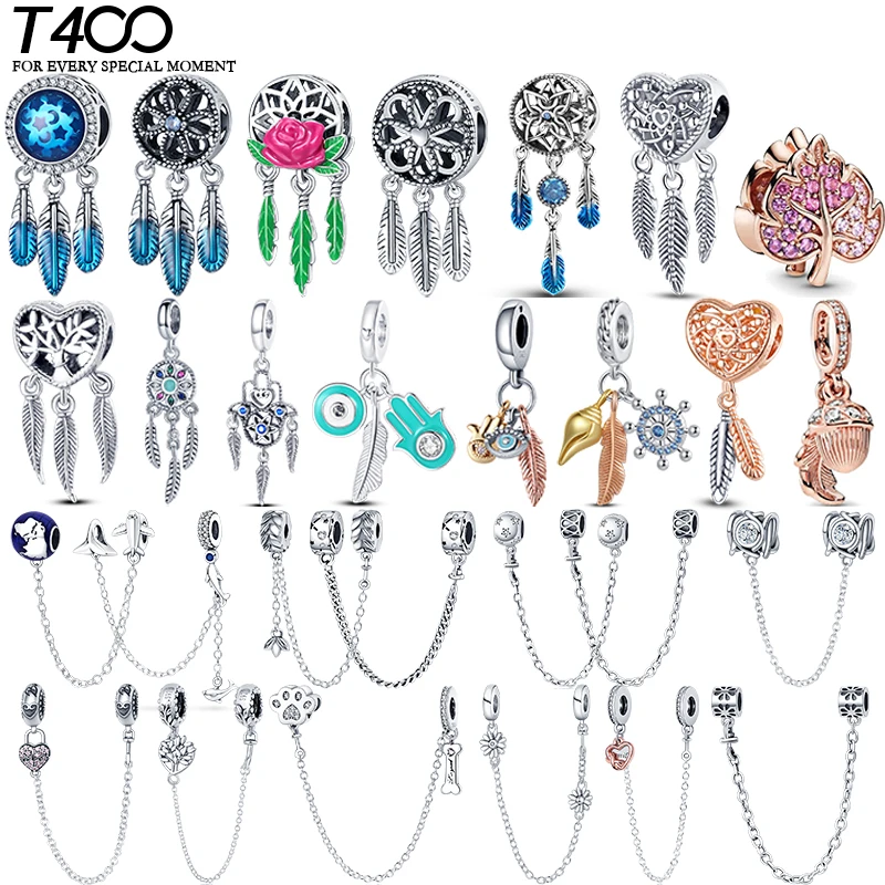 

Новый очаровательный серебряный бриллиантовый Ловец снов, безопасная цепочка из бисера, совместимый с оригинальным браслетом pandora, женский...