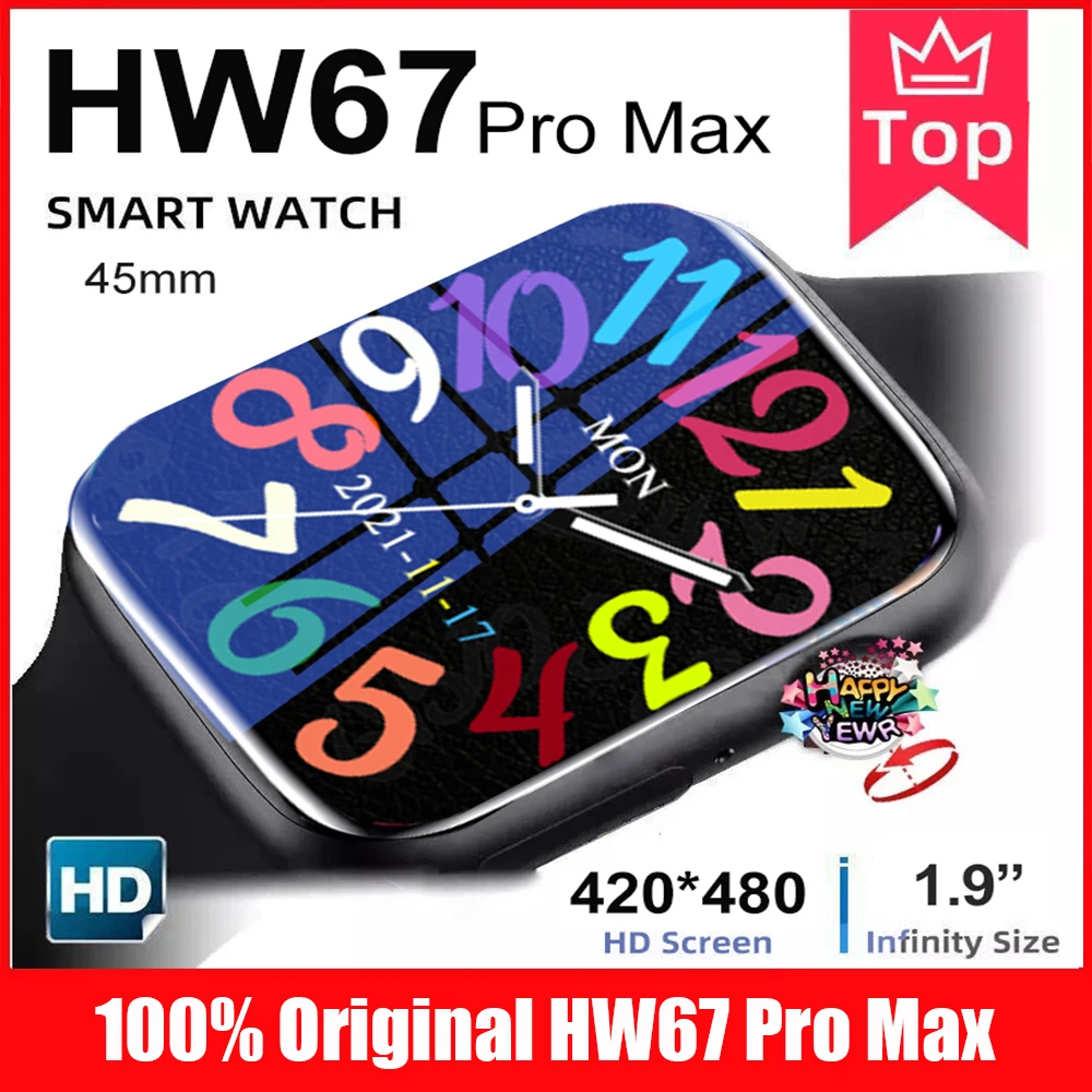 Смарт-часы Xiaomi IWO HW67 Pro Max для мужчин и женщин 1 9 дюйма NFC голосовой помощник Bluetooth PK