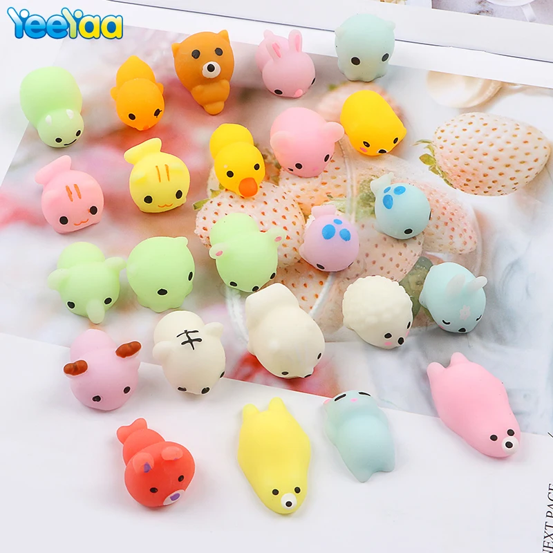 

10-50Pcs Mini Animals Mochi Squishy Decompressio Toys Squeeze Soft Sticky Stress Relief Funny Fidget Toy For Adults and Children