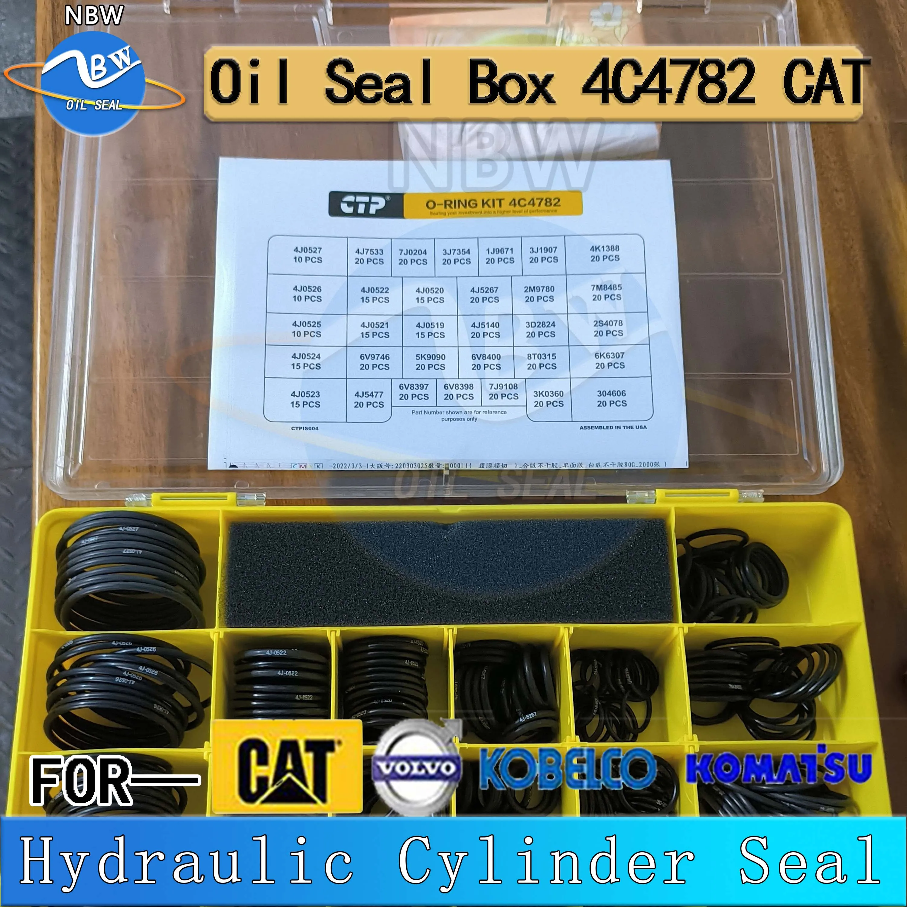 

4C-4782 270-1528 Oil Seal Box Excavator Hydraulic Cylinder Repair Kits For Caterpillar CAT Nitrile Rubber Gaske 4C4782 2701528