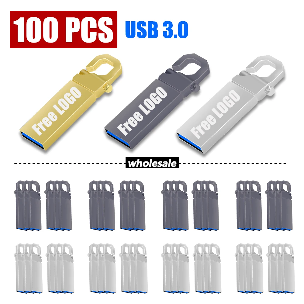 

Металлический USB 3.0 флеш-накопитель, 64 ГБ, 32 ГБ, 16 ГБ, 100 ГБ