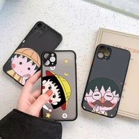 anime chibi maruko chan phone case for iphone 13 12 11 7 8 plus mini x xs xr pro max matte transparent cover