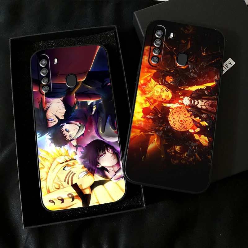 

Japan NARUTO Anime Phone Case For Samsung Galaxy A01 A02 A10 A10S A20 A22 A31 4G 5G Soft Back Liquid Silicon Black