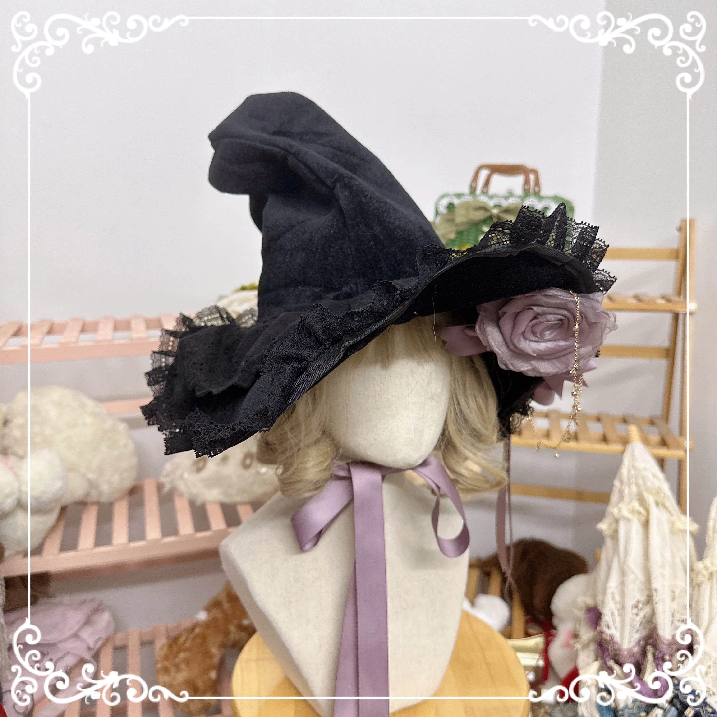 Оригинальная самодельная шляпа в стиле &quotЛолита&quot &quotведьма&quot &quotТёмный