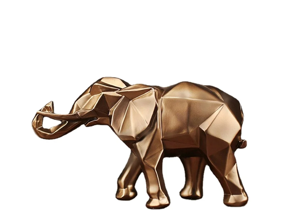 

Современная Абстрактная статуя золотого слона, орнамент из смолы, аксессуары для украшения дома, подарки, скульптура, животное, ремесло, дом...