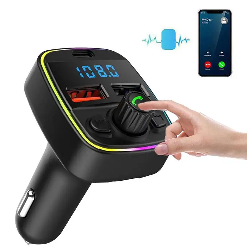 

Blue Tooth FM Transmission Car Modulator Player With Colorful Light Car Charger Adapter Music Hands Free Car Kit Accessory