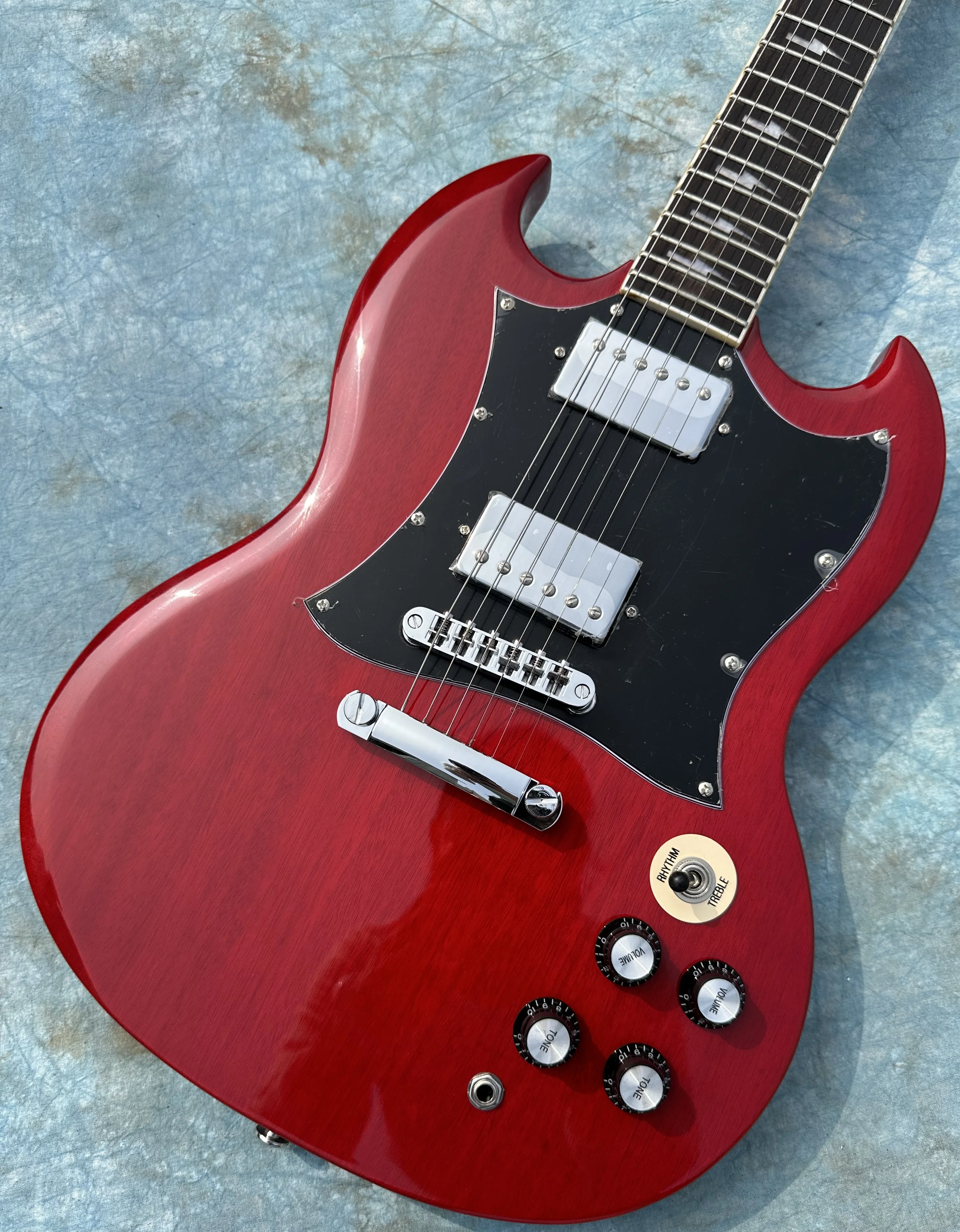 Электрогитара SG инкрустированная молниями гриф молочно-белый ретро-тюнер sMilk White