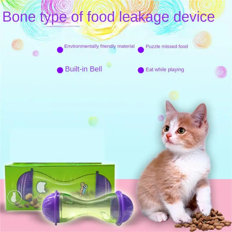 

New Cat Food Tumbler Cat Food Toy Ball Interactive Cat Food Feeder Leak Food Interesting Plastic Cat Food Dispenser Treat Toy