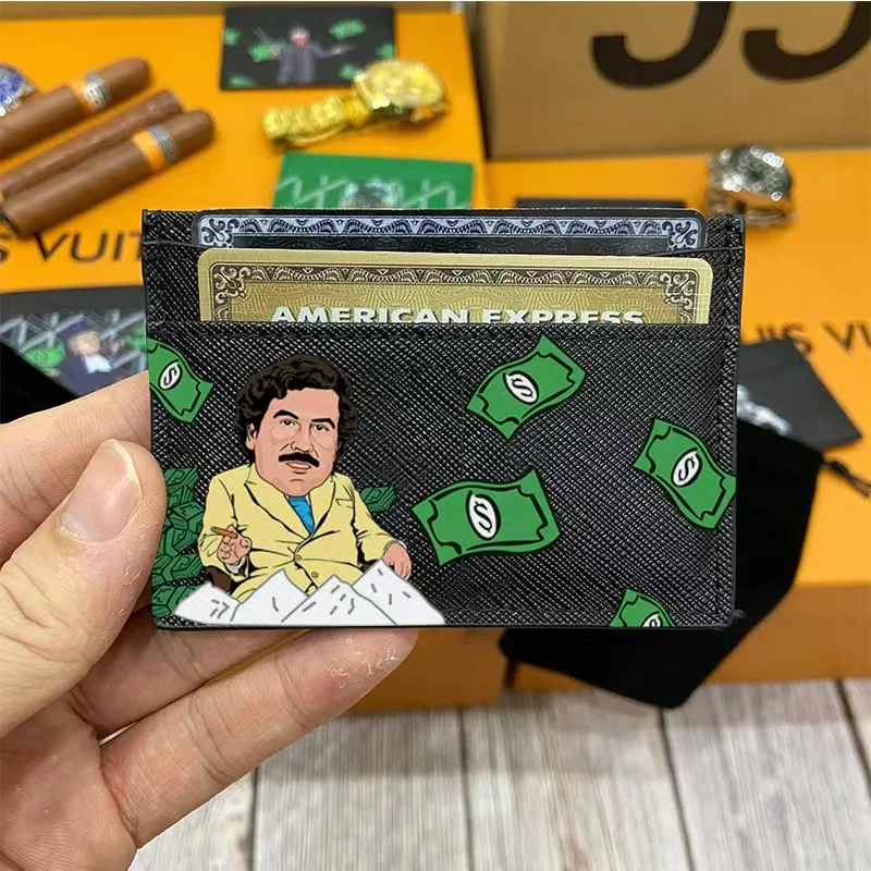 original holifend unite richie rich alec monopoly genuine leather card holder credit id cardholder small purse men gift free global shipping