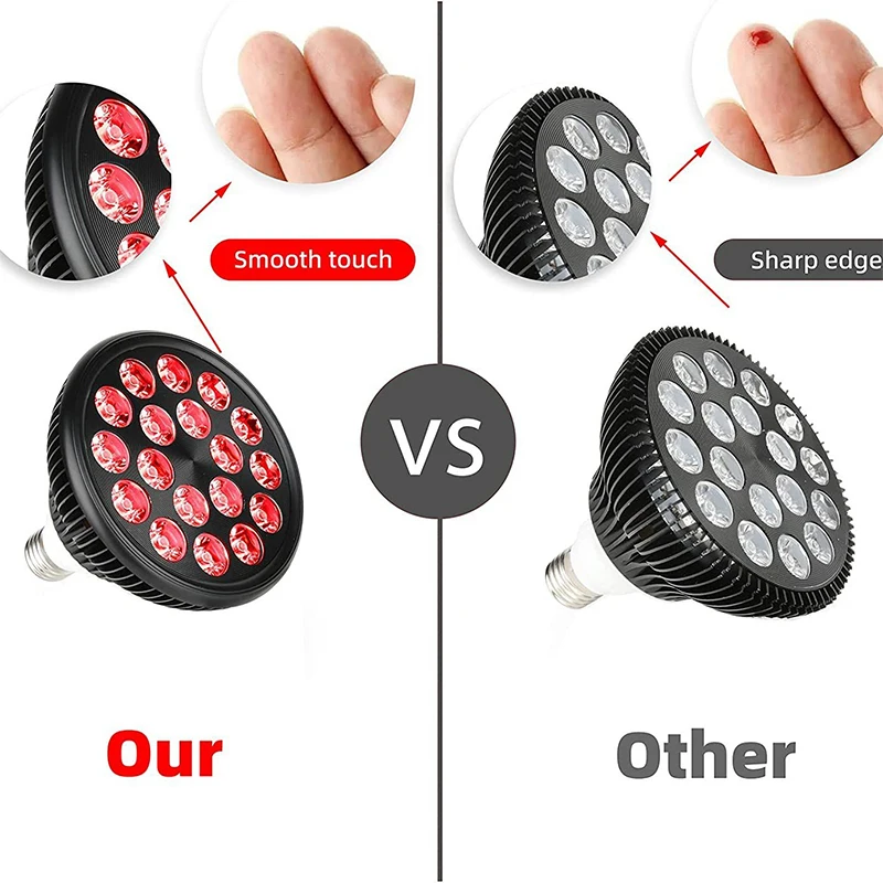 Лампа для красоты E27 лампа красного света терапии 54 Вт с двойным фитилем