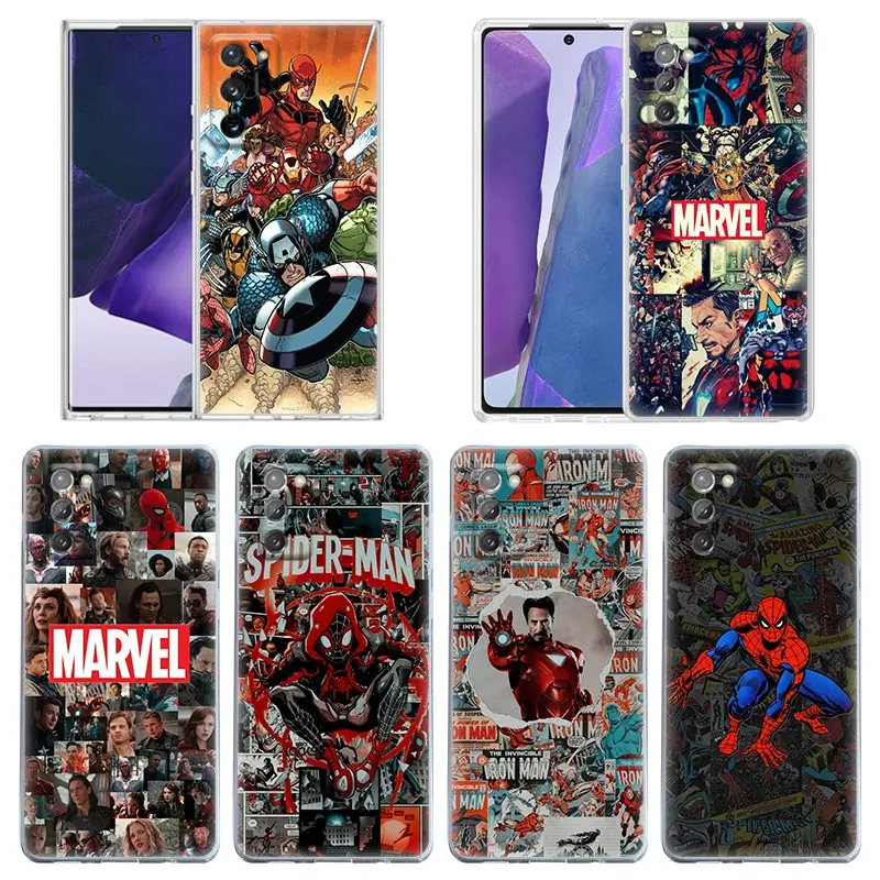 

Case For Samsung Galaxy Note 20 Ultra 5G 10 Lite Plus 8 9 A70 A50 A01 A02 A20 A30 Clear Cases Cover Avengers Marvel Comics Logo
