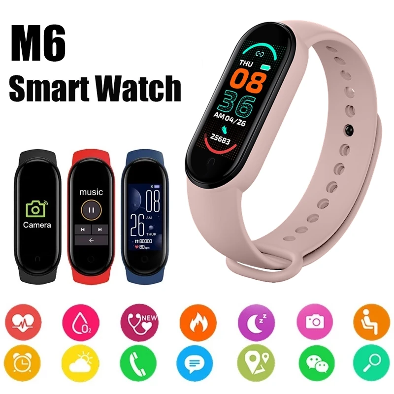Adult Smart Watch M6 Blood Pressure Men Waterproof Smartwatch Heart Rate Monitor Fitness Sport Bracelet For Android IOS Xiaomi